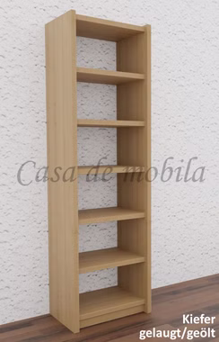 Massivholz Bücherregal schmal CONTRA 47x159x33cm kiefer massiv gelaugt geölt Casa de mobila Goslar