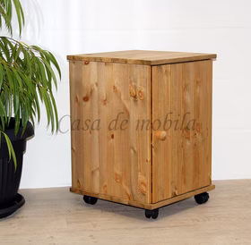 Druckerwagen mit Holztür glatt CONTRA 46x69x49cm Kiefer massiv Holzgriff