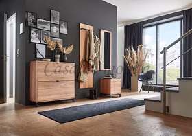 Flurmöbel Set Kommode Garderobe Spiegel Schubladenklommode WALK IN aus Kernbuche massiv geölt Set aus Dielenmöbeln WALK IN aus Kernbuche massiv geölt schmale Kommode Schubladenkommode Wandspiegel Garderobe