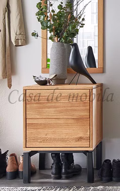 Kleine Schubladenkommode und Metallgestell WALK IN 46x48x42cm Wildeiche massiv geölt natur oder bianco Kleine Flurkommode mit Schubladen und Metallgestell WALK IN 46x48x42cm Wildeiche massiv geölt natur oder bianco