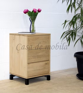 Schubladenkommode mit Metallgestell WALK IN 46x71x42cm Wildeiche massiv bianco geölt Casa de mobila Goslar