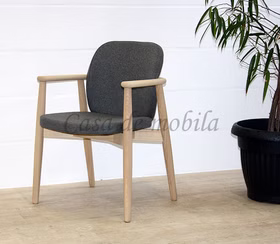 Armlehnstuhl gepolstert Wolle 58x83x60cm COSTNER Esche massiv geölt skandinavische stuhl mit armlehne Wolle grau COSTNER 58x83x60cm Esche massiv weiß geölt Casademobila Goslar