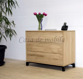 Kommode Metallgestell M9 90x71x42cm WALK IN Massivholz Schubladenschrank mit 3 schubladen, Metallgestell M9 WALK IN 90x71x42 cm Wildeiche massiv weiß bianco geölt Casa de mobila Goslar