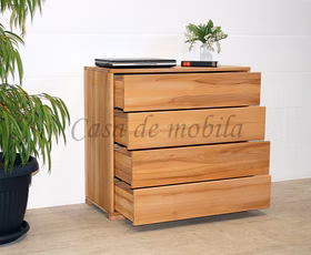 Massivholz Schubladenkommode mit Holzfüßen WALK IN 90x84x42cm Kernbuche massiv natur geölt Casa de mobila Goslar