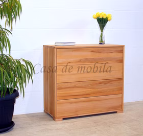 Massivholz Schubladenschrank mit Holzfüßen WALK IN 90x84x42cm Kernbuche massiv natur geölt Casa de mobila Goslar