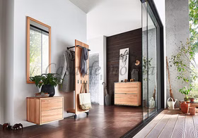 Vollholz Schuhkommode hängend mit 2 Klappen WALK IN 90x81x33cm buche massiv geölt casa de mobila Goslar