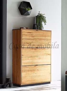 Schuhschrank mit 3 Klappen WALKIN 90x125x33cm eiche massiv geölt Metall-Sockel Schuhschrank mit 3 Klappen WALKIN 90x125x33cm Wildeiche massiv geölt Metall-Sockel Casa de mobila Goslar
