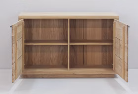 Kommode 128x82x40cm WINDSOR Eiche massiv geölt Wäschekommode WINDSOR mit geöffneter Tür Eiche massiv legno geölt Casa de mobila Goslar