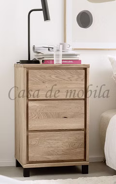 Nachtkommode mit 3 Schubladen RÖDVIG 47x79x42cm Wildeiche massiv geölt mit Metallfüßen Nachtkommode mit 3 Schubladen RÖDVIG 47x79x42cm Wildeiche massiv geölt mit Metallfüßen Casa de mobila Goslar