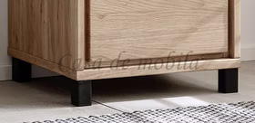 Details Schubladenschrank RÖDVIG 47x122x42cm Eichenholz natur geölt mit Metallfüßen schwarz Details Schubladenkommode RÖDVIG 47x122x42cm Wildeiche massiv natur geölt mit Metallfüßen Casa de mobila Goslar