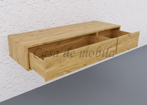 Hängekommode 133x43x42cm WALK IN Massivholz geölt