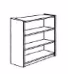 Massivholz Regal halbhoch AXEL 80x100x30cm holz Kiefer massiv weiß lasiert