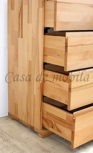 Massivholz Kommode mit schubladen schmal ALTONA 50x110x40cm Kernbuche massiv natur geölt Casa de mobila Goslar
