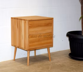 schmale Kommode mit Schubfächern WALK IN Tjornbo 46x66x42cm mit Holzfüßen Kernbuche massiv natur geölt