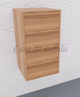 WALK IN hohe Kommode geschlossen Schmale hängende Holzkommode mit drei geschlossenen Schubladen.