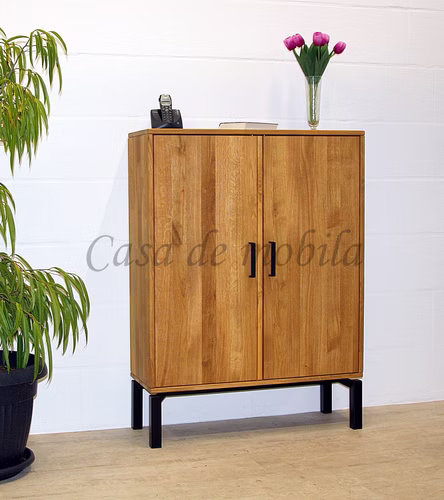 Kommode 2 Holztüren 90x123x33cm MIDO Eiche geölt