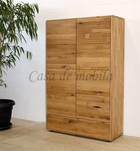 Wäscheschrank 100x145x40cm OKER Wildeiche massiv natur geölt Massivholz schrank halbhoch 100x145x40cm OKER Wildeiche massiv natur geölt Casa de mobila Goslar