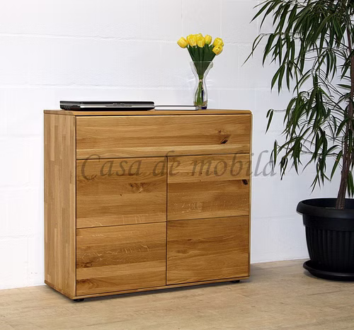 Kommode 2-türig OKER 100x89x40cm Wildeiche massiv geölt Casa de mobila Goslar