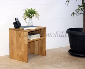 Nachtkommode I mit Ablagefach 45x45x35cm Wildeiche massiv natur geölt Massivholz Nachtschrank mit ablage OKER 45x45x35cm Wildeiche massiv natur geölt Casa de mobila Goslar