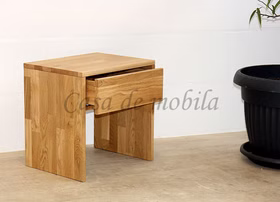Nachtkommode II mit Schublade 45x45x35cm Wildeiche massiv natur geölt Massivholz Nachttisch II mit 1 schublade 45x45x35cm Wildeiche massiv natur geölt Casa de mobila Goslar