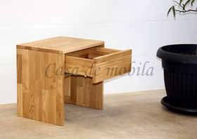 Nachtkommode II mit Schublade 45x45x35cm Wildeiche massiv natur geölt Massivholz Nachtkommode II mit 1 schublade 45x45x35cm Wildeiche massiv natur geölt Casa de mobila Goslar