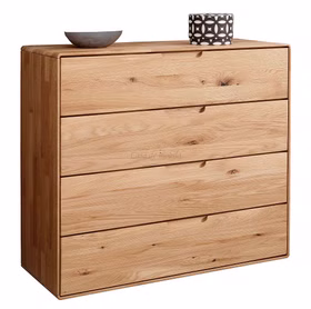 Wäschekommode mit 4 Schubladen breit GOSE 100x91x40cm eiche massiv geölt Wäschekommode mit 4 Schubladen breit GOSE 100x91x40cm Wildeiche massiv natur geölt Casa de mobila Goslar