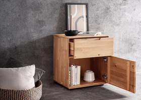 Massivholz Nachtschrank boxspringbett II 51x58x40cm GOSE Wildeiche massiv natur geölt Casa de mobila Goslar