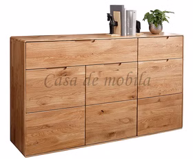 Geschirrkommode 3-türig mit runden Ecken GOSE 149x91x40cm asteiche massiv natur geölt Geschirrkommode 3-türig mit runden Ecken GOSE 149x91x40cm Wildeiche massiv natur geölt Casa de mobila Goslar