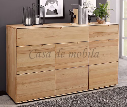 Kommode III 149x91x40cm GOSE 3-türig Kernbuche geölt Sideboard mit runde ecken 3türig 149x91x40cm Kernbuche massiv natur geölt Casa de mobila Goslar