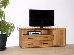 Massivholz TV-Lowboard Mido Breite 134 cm Eiche massiv natur geoelt Casademobila Goslar Skalik