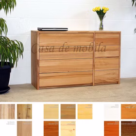 Schubladenkommode 134x84x46cm CONTRA Massivholz Schubladenkommode CONTRA 134x84x46cm buche eiche, Kiefer massiv geölt Casa de mobila Goslar