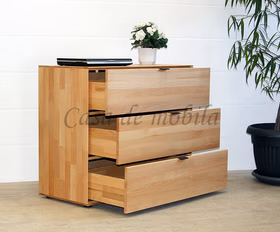Kommode mit 3 Schubladen Griff 06 Mercur 100x84x45 cm Kernbuche massiv geölt Massivholz Schubladenschrank Mercur 100x84x45cm Kernbuche massiv natur geölt Casa de mobila Goslar