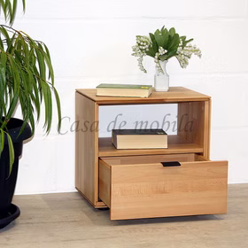Moderne Nachttisch mit 1 Schublade metallgriff 06 MERCUR 50x47x37cm buche massiv geölt Casa de mobila Goslar