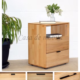 Nachttisch mit 2 Schubladen 50x63x37cm MERCUR Kernbuche massiv geölt Hohe Nachtkommode mit fach und 2 Schubladen 50x63x37cm MERCUR Kernbuche massiv geölt Casa de mobila Goslar