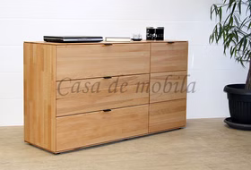 Massivholz kommode mit 3 Schubladen und Holztür Mercur 150x84x45cm buchenholz massiv geölt Casa de mobila Goslar