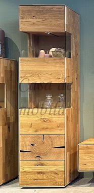 Vitrine 50x202x40cm HARZ Wildeiche massiv natur geölt mit Hirnholz Vitrine schmal HARZ 50x202x40cm Wildeiche massiv natur geölt mit Hirnholz Casa de mobila Goslar
