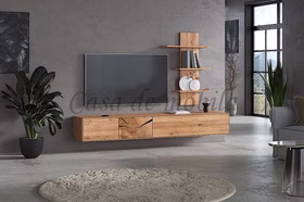 Massivholz regal Hängende mit 3 Böden 70x106x22cm HARZ Wildeiche massiv natur geölt Casa de mobila Goslar