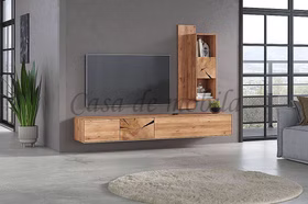 Massivholz Hängende schrank 104x146x22cm HARZ Eiche massiv mit Stirnholz Tür Casa de mobila Goslar