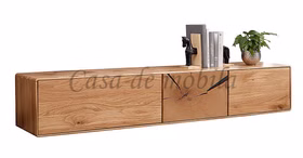 Massivholz TV-Hängeboard 170cm Harz Wildeiche massiv geoelt mit Hirnholz Casa de mobila Goslar