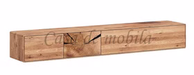 Wohnwand 220x140x40cm 2-teilig HARZ Wildeiche massiv geölt, Hirnholz Massivholz TV-Haengeboard Harz Wildeiche massiv natur geoelt mit Hirnholz Casa de mobila Goslar