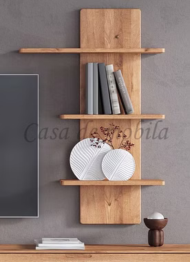 Hängeregal mit 3 Ablage 70x106x22cm GOSE Wildeiche massiv natur geölt Casa de mobila Goslar