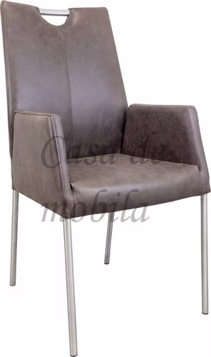 Armlehnstuhl butella braun mit Metallbeinen mit Farbmuster