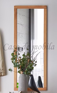 Hängende-spiegel mit Holzrahmen 46x119x2cm WALK IN Wildeiche natur geölt Casa de mobila Goslar