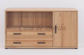 Massivholz TV-kommode schmale tiefe MIDO hoch 134x68x32cm Kernbuche massiv natur geölt Casa de mobila Goslar