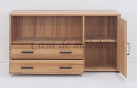 Massivholz TV-Lowboard schmale tiefe MIDO hoch 134x68x32cm Kernbuche massiv natur geölt Casa de mobila Goslar
