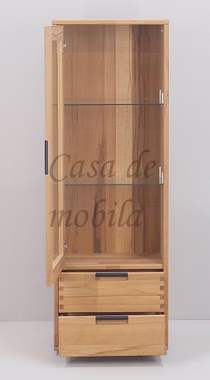 Massivholz Schrank halbhoch mit Gleitern und 2 Schubladen 46x132x32cm MIDO kernbuche massiv natur geölt geölt Casa de mobila Goslar