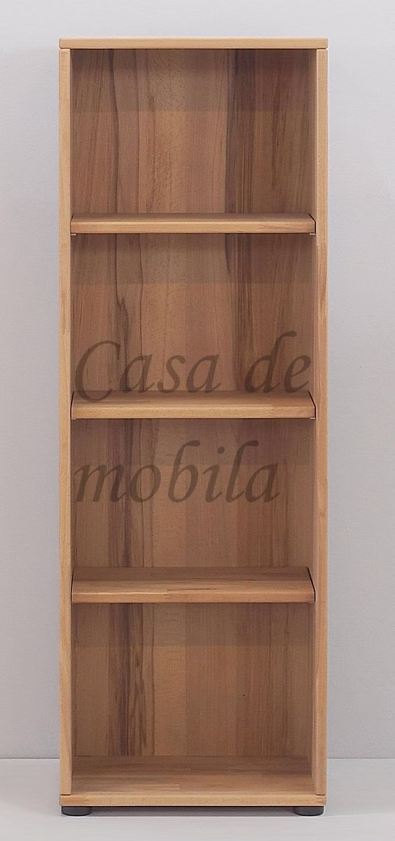Bücherregal mit 4 offene Fächer 46x132x32cm MIDO Massivholz geölt Massivholz Bücherregal mit 4 offene Fächer schmal Mido 46x132x32cm kernbuche massiv natur geölt Casa de mobila Goslar