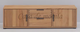 Massivholz Fernsehschrank mit Gleitern MIDO 134x36x40cm kernbuche massiv natur geölt Casa de mobila Goslar