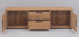 Massivholz TV-Lowboard mit Gleitern MIDO 134x36x40cm kernbuche massiv natur geölt Casa de mobila Goslar