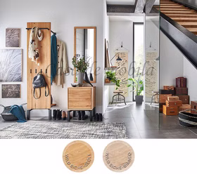 Dielen-Set mit Metallgestell M8 WALK IN 3-teilig Wildeiche massiv geölt oder bianco Casa de mobila Goslar Dielen-Set mit Metallgestell M8 WALK IN 3-teilig Wildeiche massiv geölt oder bianco Casa de mobila Goslar